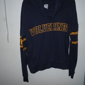 PINK University of Michigan Cowl Neck Sweatshirt M